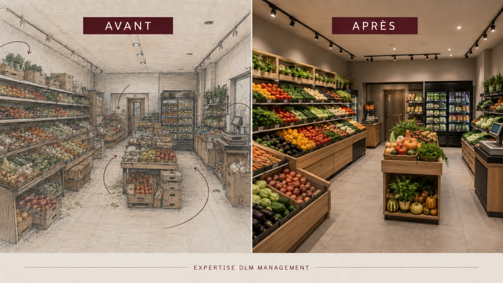 Rayon fruits et légumes transformé par expertise DLM Management
